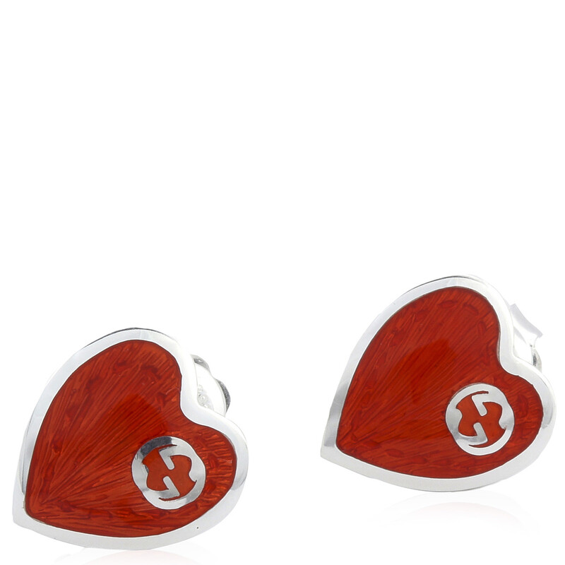 Gucci Interlocking G Red Heart Earrings YBD645547001 - Jewelry