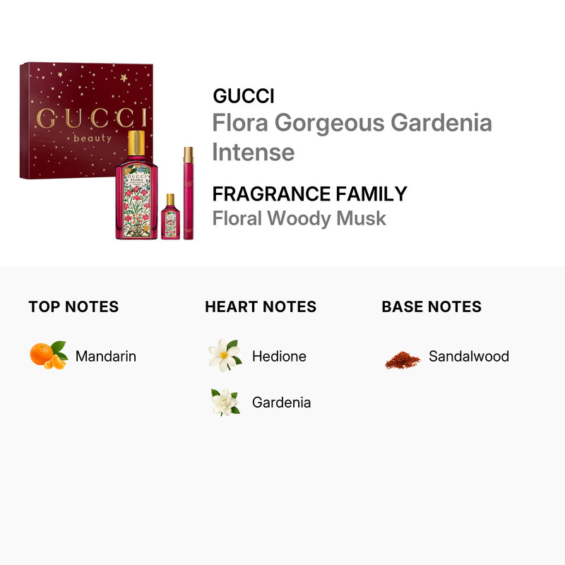 Gucci Ladies Flora Gorgeous Gardenia Intense 3pcs EDP Gift Set