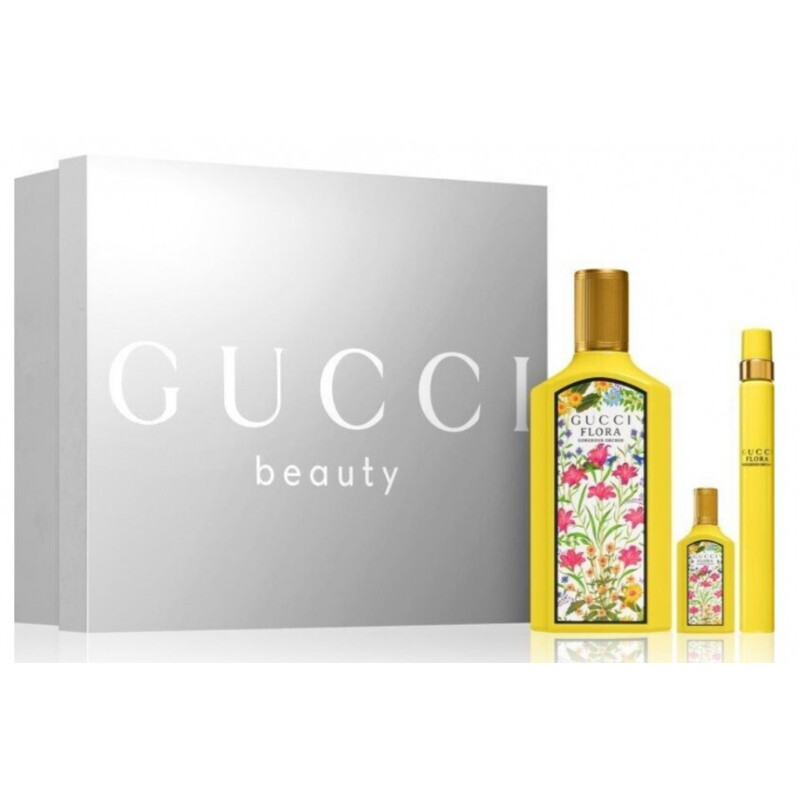 Gucci Ladies Flora Gorgeous Orchid 3pcs EDP Gift Set Fragrances