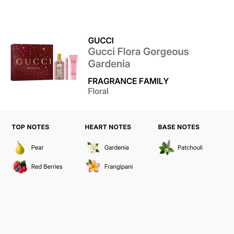 Gucci Ladies Gucci Flora Gorgeous Gardenia 3pcs EDP Gift Set