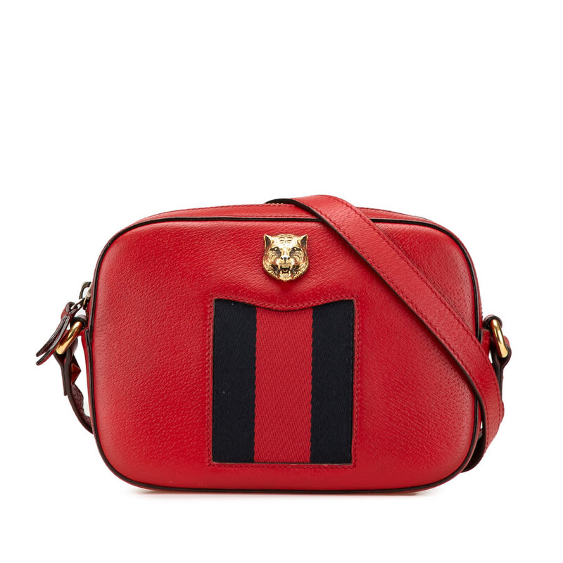 Gucci Pre-owned Gucci - Leather Animalier Web Disco Crossbody