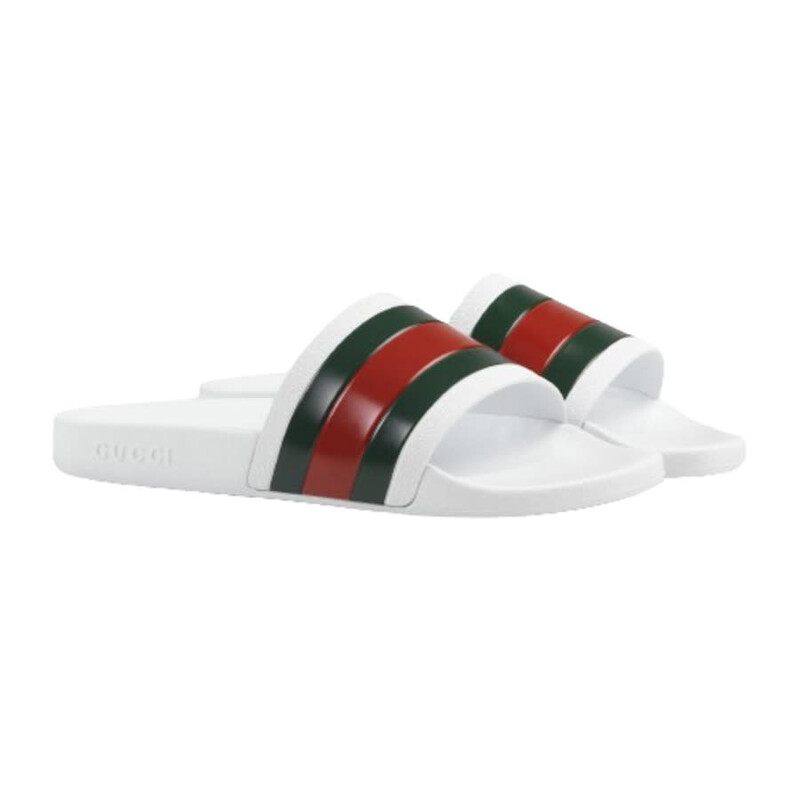 Gucci Men's Web Rubber Slide Sandals 308234GIB109079 - Shoes