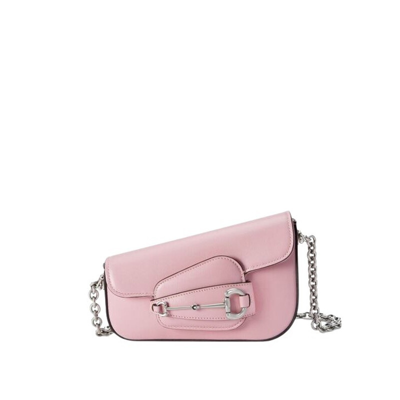 Gucci Pink Leather Mini Gucci Horsebit 1955 Handbag