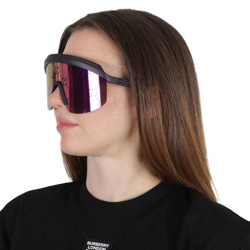 Gucci Pink Logo Shield Ladies Sunglasses GG1477S 004 99 889652441771 ...