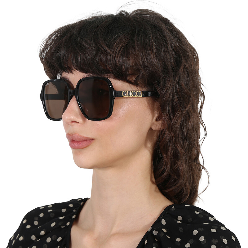 Gucci Polarized Brown Square Ladies Sunglasses GG1189S 001  display picture 3
