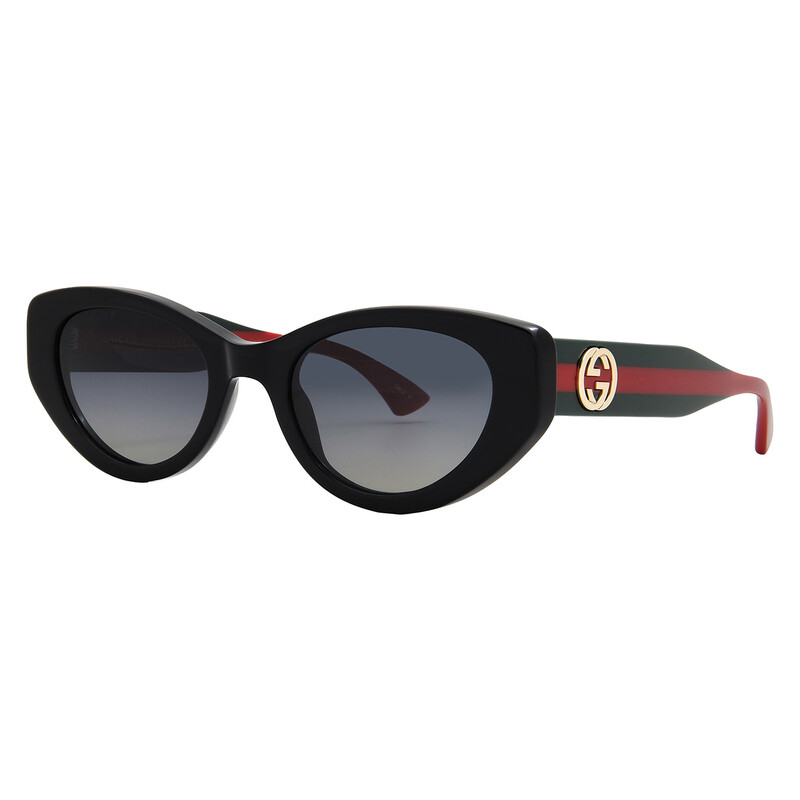 Gucci Polarized Grey Gradient Cat Eye Ladies Sunglasses GG1862S