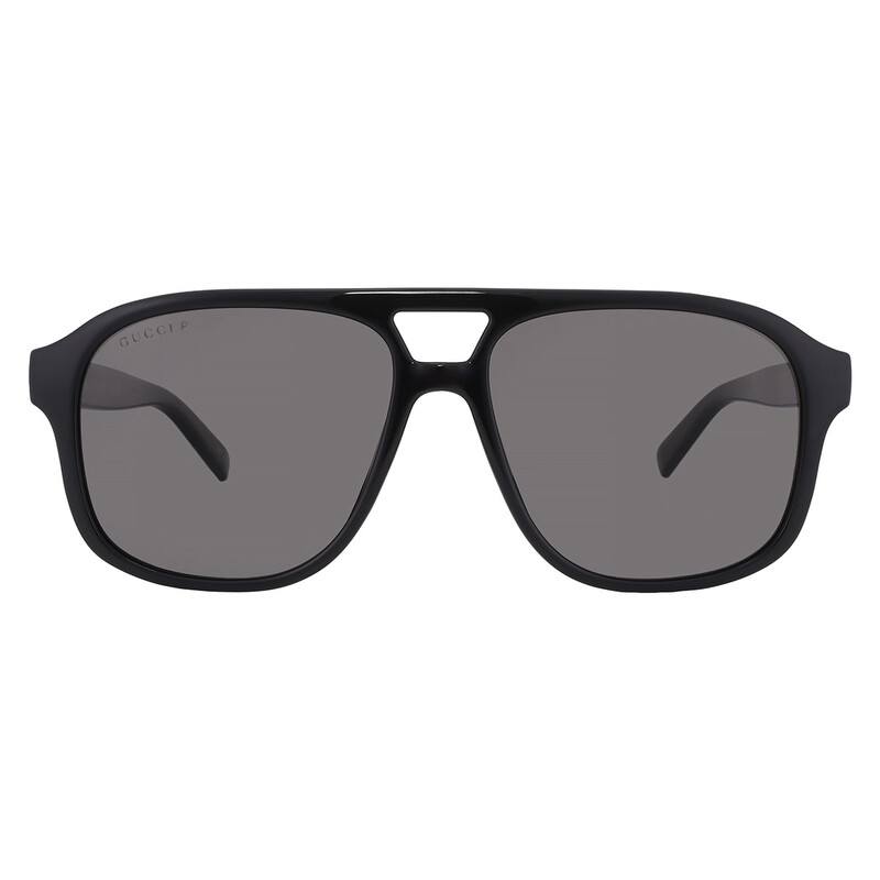 Gucci Polarized Grey Pilot Men's Sunglasses GG1856S 005 57