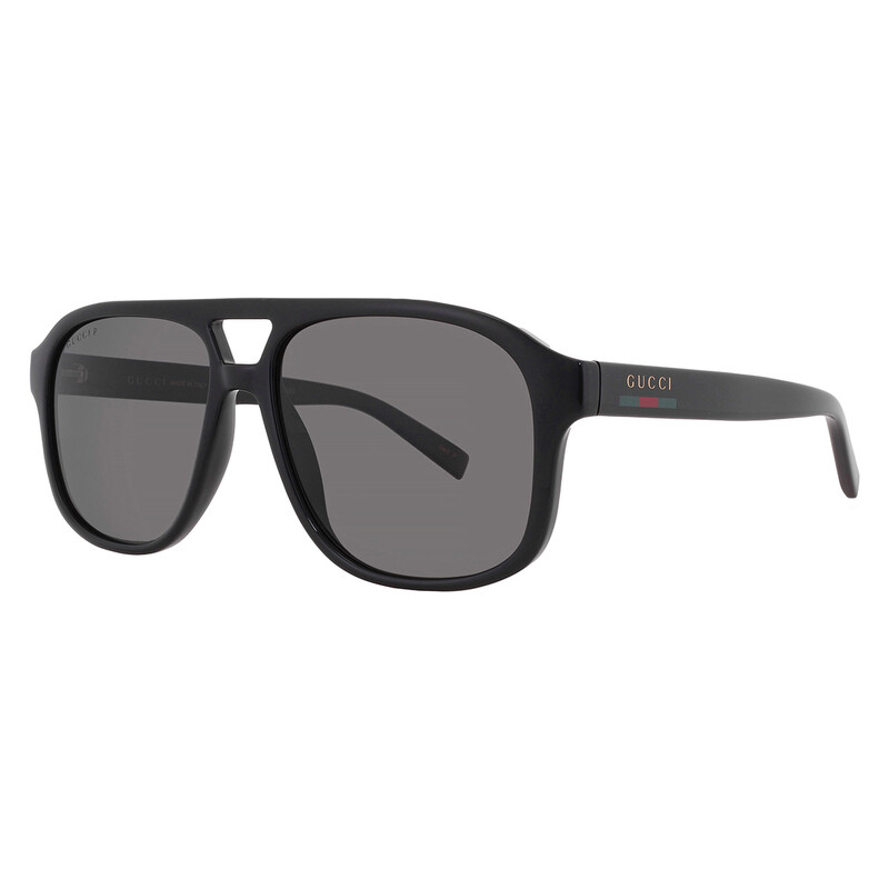 GUCCI705 Gucci Polarized Grey Pilot Men's Sunglasses GG1856S 005 57