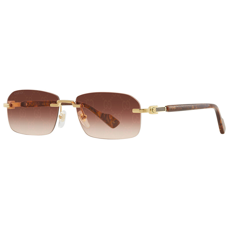 GUCCI サングラス GG0227S レッド ラメ GG ロゴ 鉢 ケース付き Gucci Red Logo Rectangular Men's Sunglasses GG1221S 004 56
