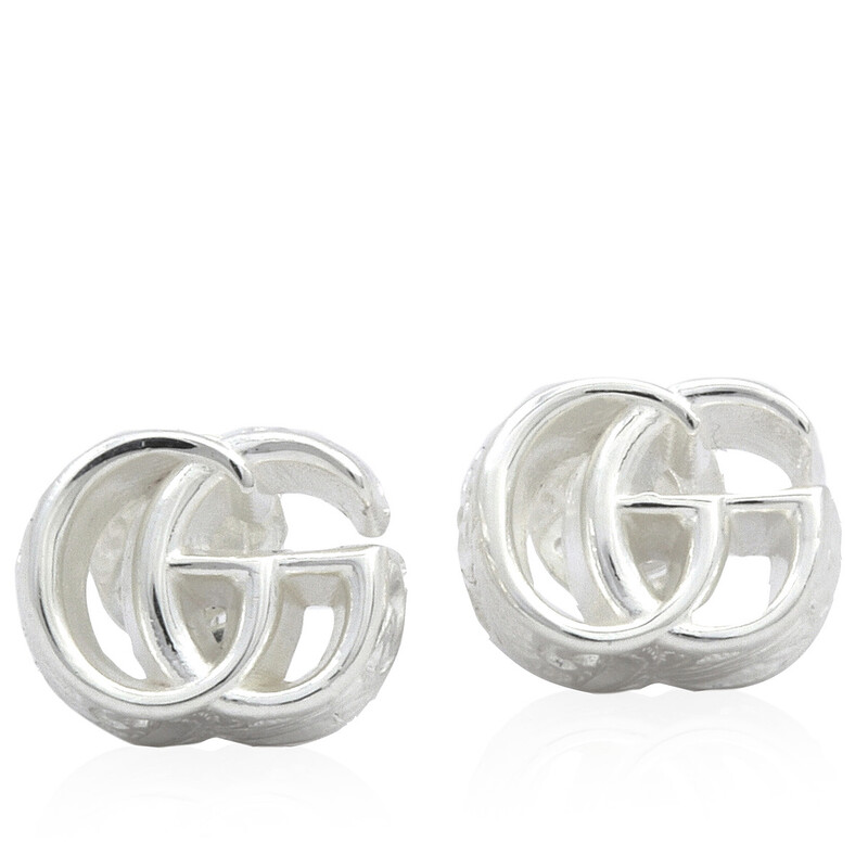 Gucci Sterling Silver GG Marmont Logo Earrings - YBD770758001