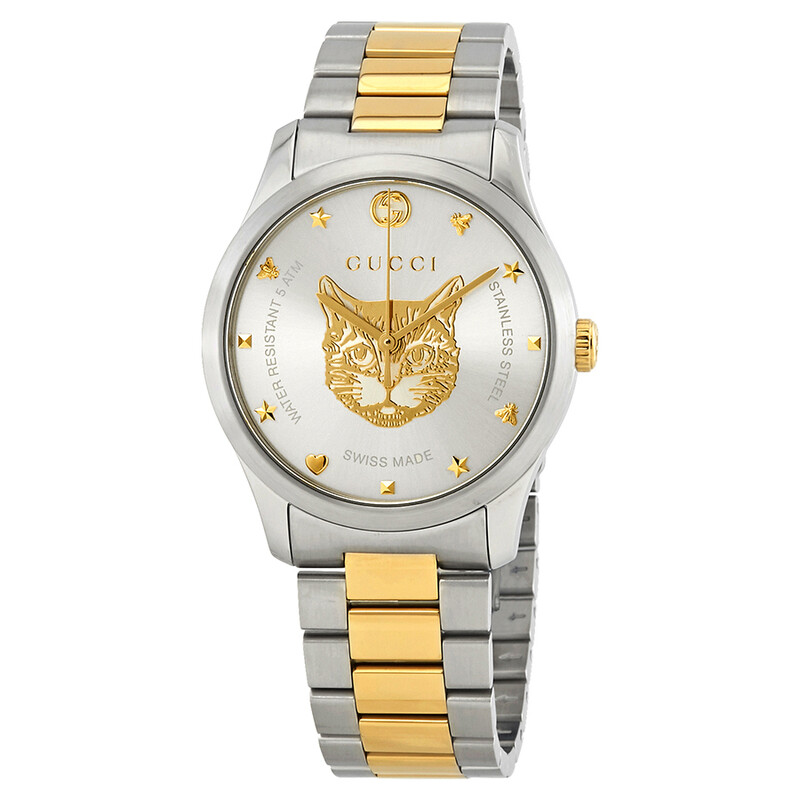 Gucci レディース 腕時計 Gucci Timeless Silver Dial Two-tone Unisex Watch YA1264074