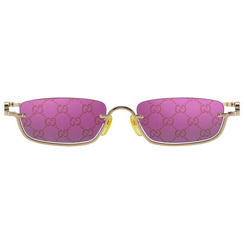 【美品/希少】グッチ GUCCI GG パープル サングラス メタルフレーム Gucci Violet Logo Rectangular Unisex Sunglasses GG1278S 005 55