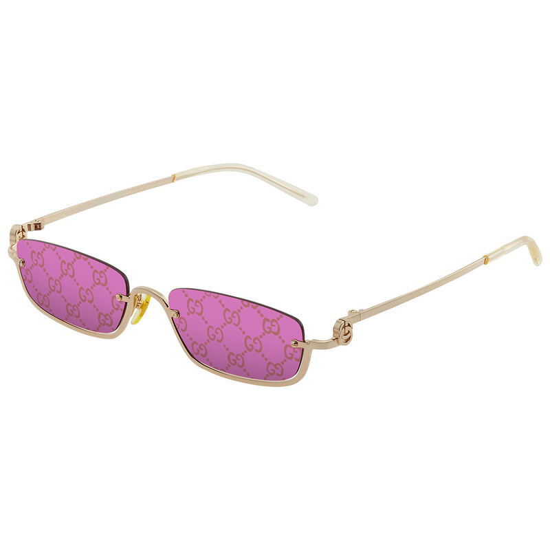 Gucci Violet Logo Rectangular Unisex Sunglasses GG1278S 005 55