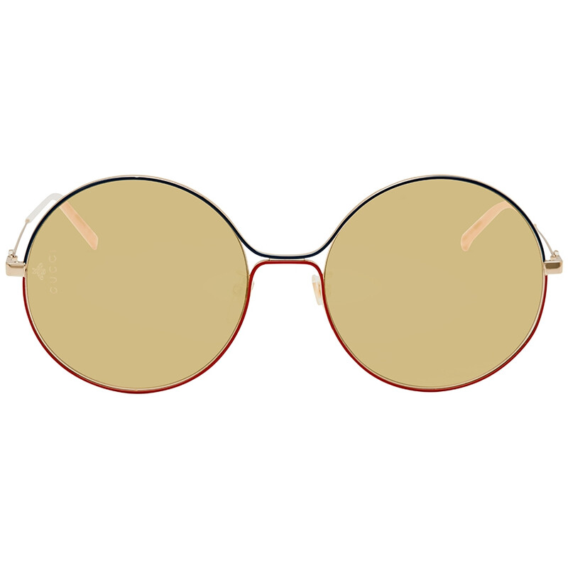 Gucci Yellow Round Ladies Sunglasses GG0395S 005 59 889652174082