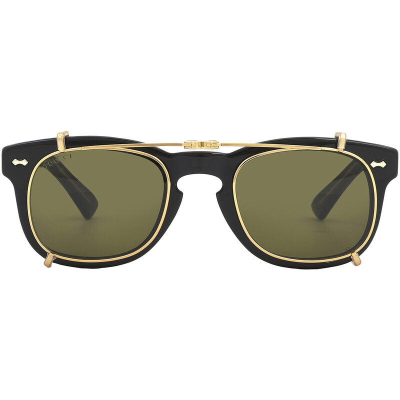 Gucci Yellow With Green Clip On Sport Unisex Sunglasses GG0182S