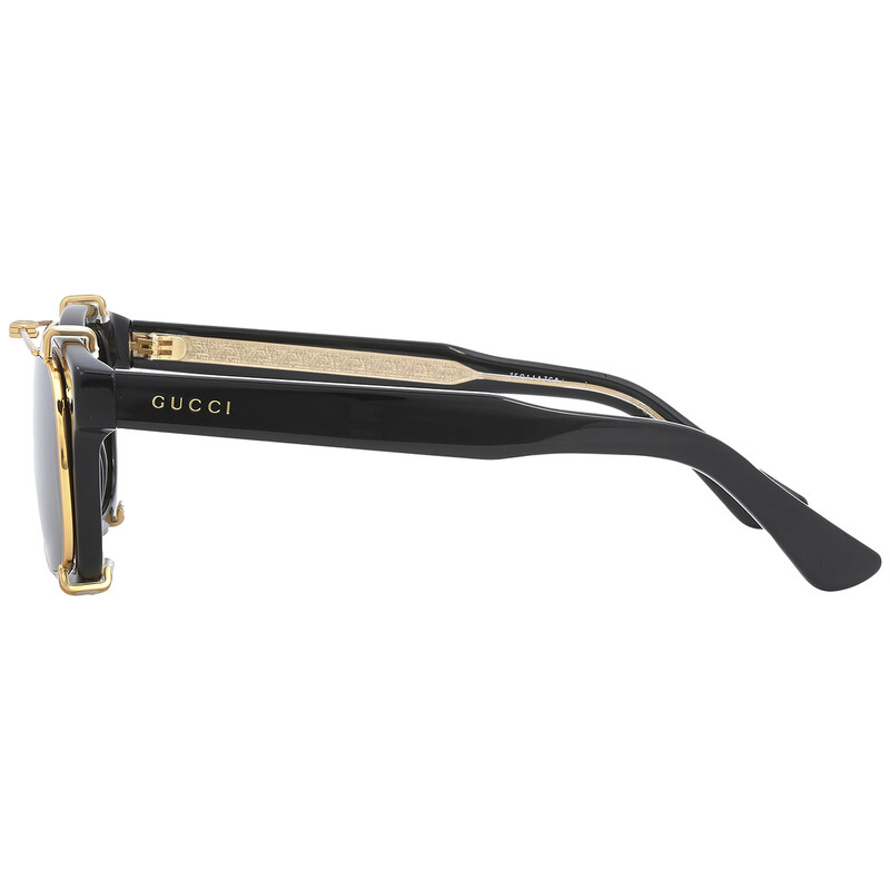 Gucci Yellow With Green Clip On Sport Unisex Sunglasses GG0182S