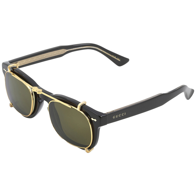 Gucci Yellow With Green Clip On Sport Unisex Sunglasses GG0182S