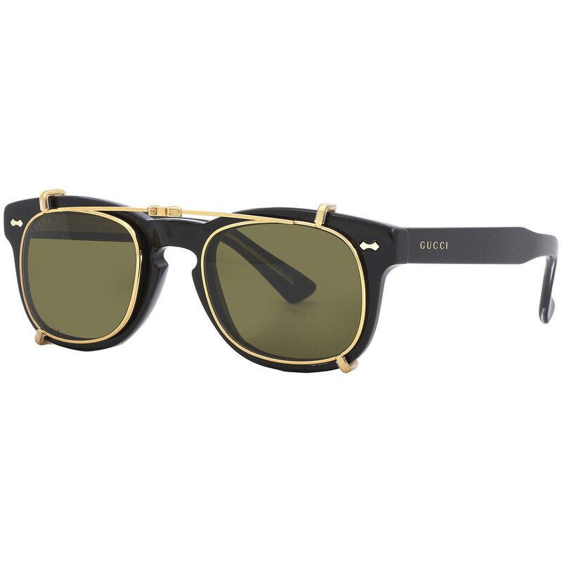 Gucci Yellow With Green Clip On Sport Unisex Sunglasses GG0182S
