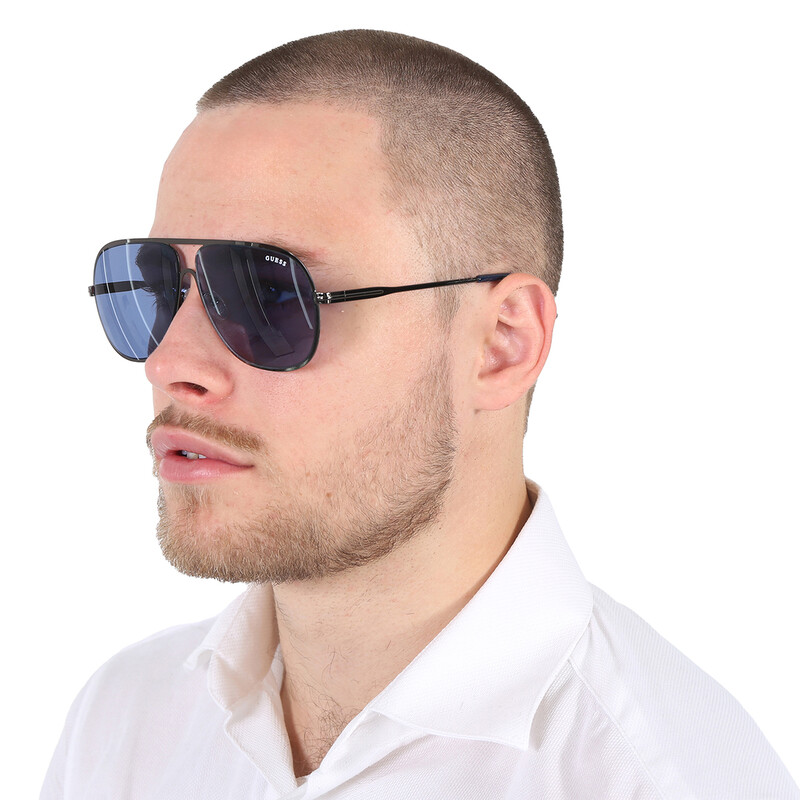 Guess Factory Blue Pilot Unisex Sunglasses GF0208 08V 60
