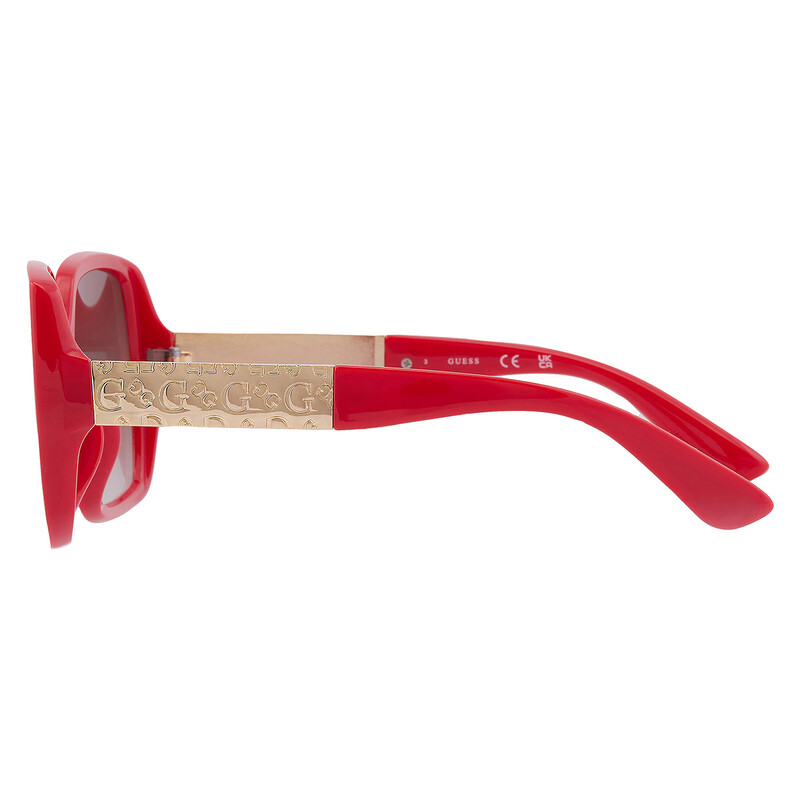 GUESS Red Case Sunglasses with Brown Gradient Lenses Guess GO00042 32B Gold Red Crystals Gradient Rimless Luxury  main image 4