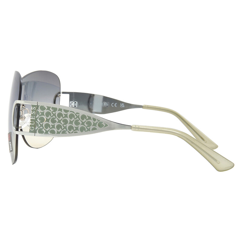 GUESS Oversized Aviator Shield Sunglasses Green Transparent Grey Lens Unisex NWT New Original GUESS Aviator Shield Sunglasses GO00054 Half  main image 3