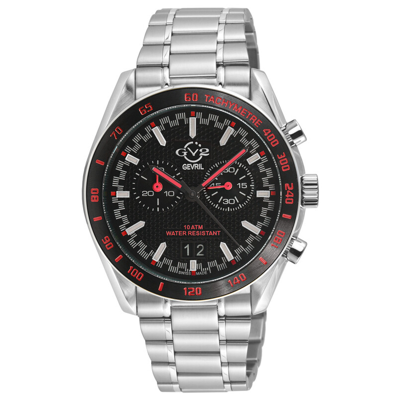 Gv2 By Gevril Freccia Chronograph Quartz Black Dial Men's Watch