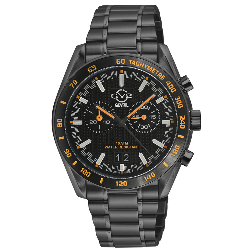 Gv2 By Gevril Freccia Chronograph Quartz Black Dial Men's Watch