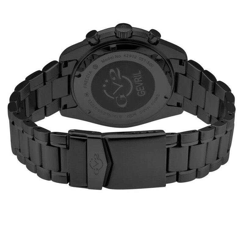 Gv2 By Gevril Freccia Chronograph Quartz Black Dial Men's Watch
