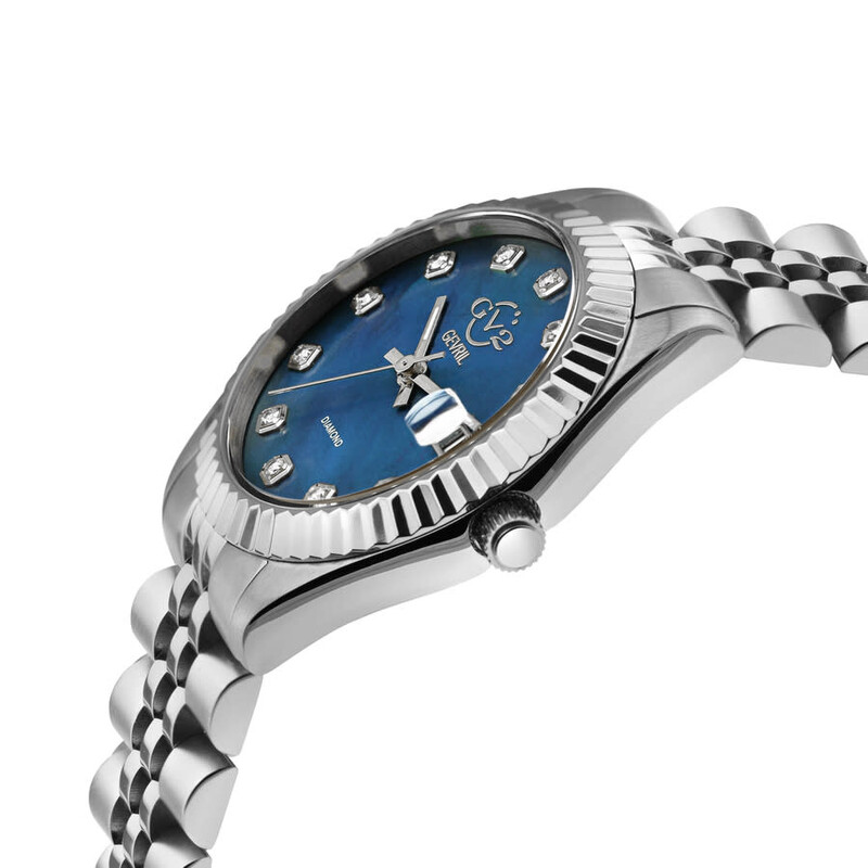 Gv2 By Gevril Naples Quartz Diamond Mother of Pearl Dial Ladies