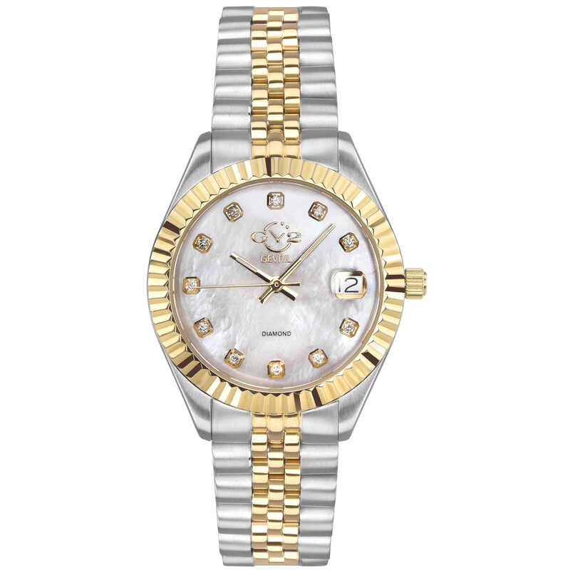 Gv2 By Gevril Naples Quartz White Dial Two-tone Ladies Watch 12404