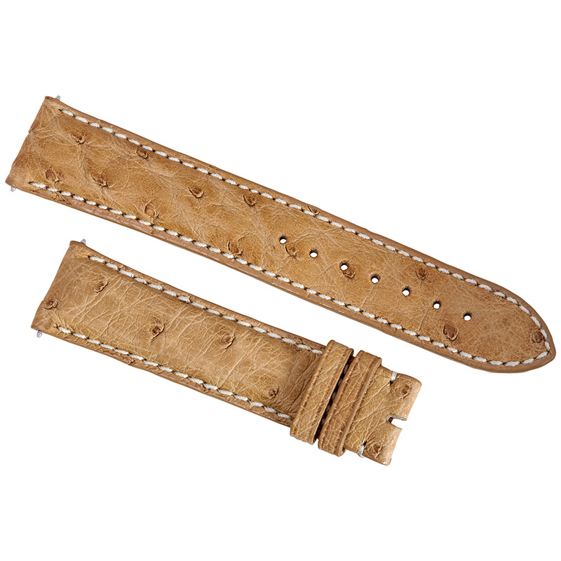 Hadley Roma 20 MM Matte Light Camel Ostrich Leather Strap 20DA12C