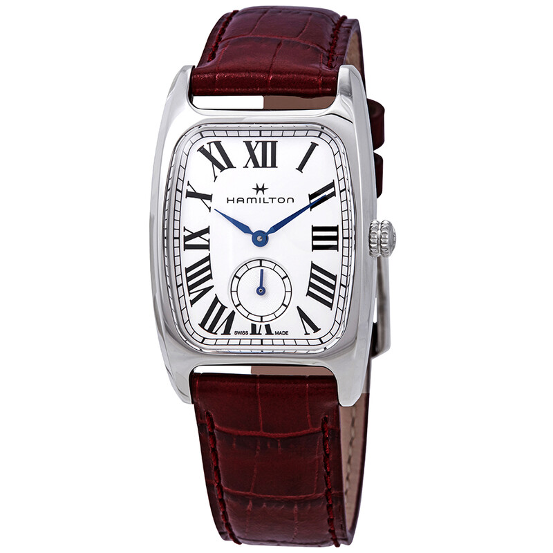 Hamilton Boulton Silver Dial Red Leather Ladies Watch H13421811 ...