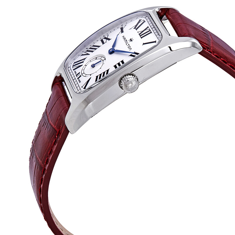 Hamilton Boulton Silver Dial Red Leather Ladies Watch H13421811 ...
