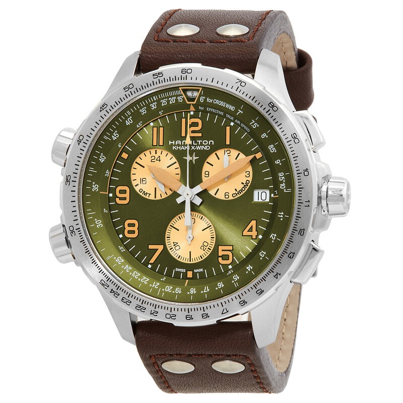 Hamilton Khaki Aviation Chronograph Quartz Green Dial Men's Watch