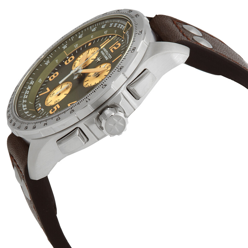 Hamilton Khaki Aviation Chronograph Quartz Green Dial Men's Watch