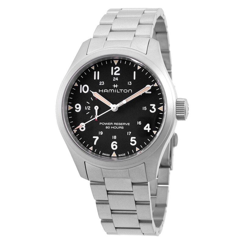 Hamilton Khaki Field Mechanical Power Reserve Black Dial Men's