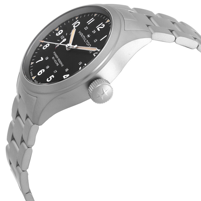 Hamilton Khaki Field Mechanical Power Reserve Black Dial Men's