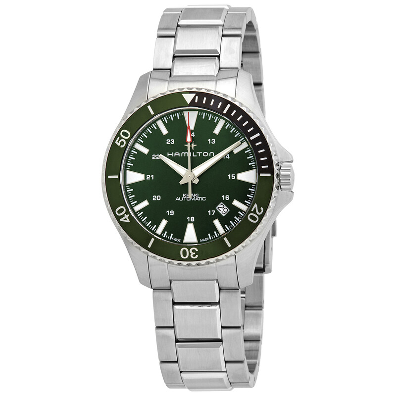 Hamilton クォーツ　ブラック/グリーン Hamilton Khaki Navy Automatic Green Dial Sprite Bezel Men's Watch