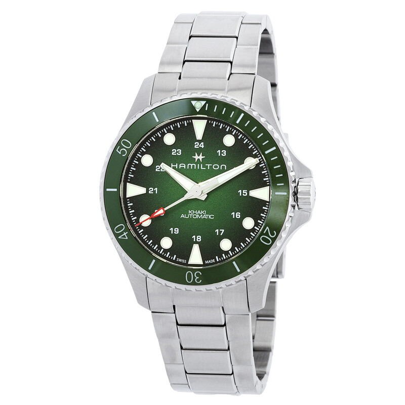 Hamilton クォーツ　ブラック/グリーン Hamilton Khaki Navy Scuba Automatic Green Dial Men's Watch