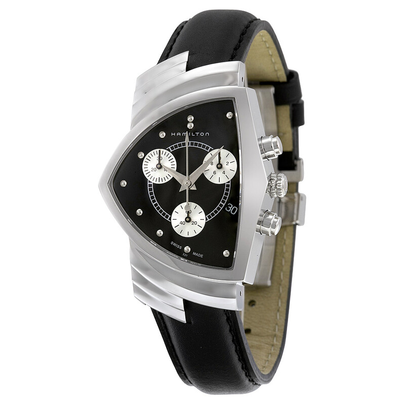 Hamilton Ventura Chrono Black Dial Shield Shaped Men's Watch