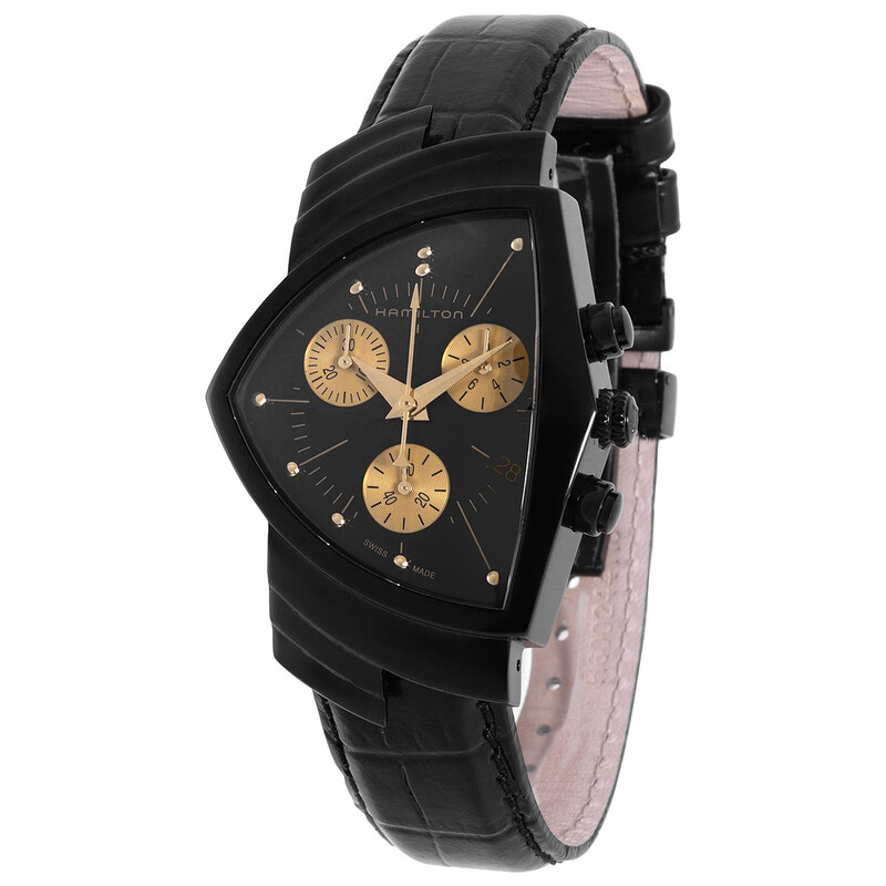 Hamilton Ventura Chronograph Quartz Black Dial Men's Watch