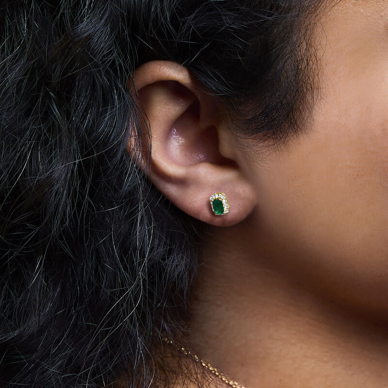 Haus Of Brilliance 10K Yellow Gold 5x3mm Emerald-Cut Green Emerald 