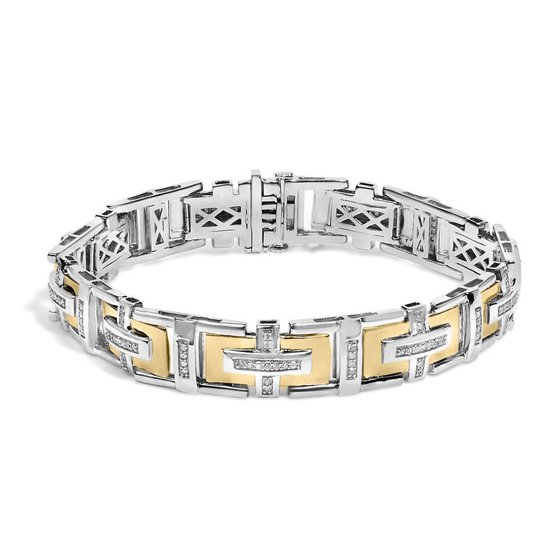 Haus Of Brilliance Men's 10K Yellow Gold Plated Silver Diamond
