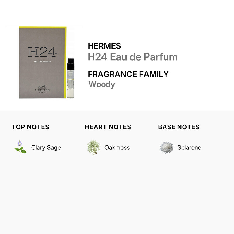 Hermes H24 Eau de Parfum Spray 0.06 oz (2.0 ml) Fragrances for Men