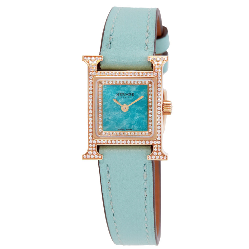 Hermes Heure H Mini Model Diamond Quartz Ladies Watch 057325WW00