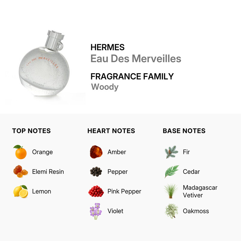 Hermes Ladies Eau Des Merveilles EDT 0.25 oz Fragrances