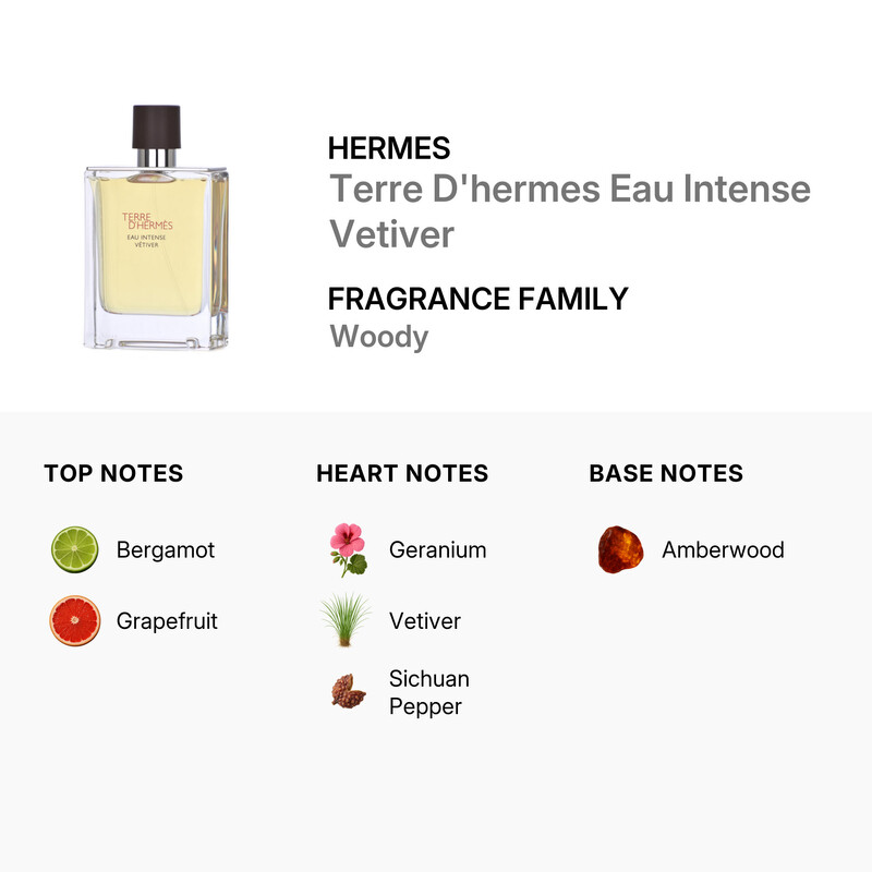 Hermes Men's Terre D'hermes Eau Intense Vetiver EDP Spray 3.4 oz