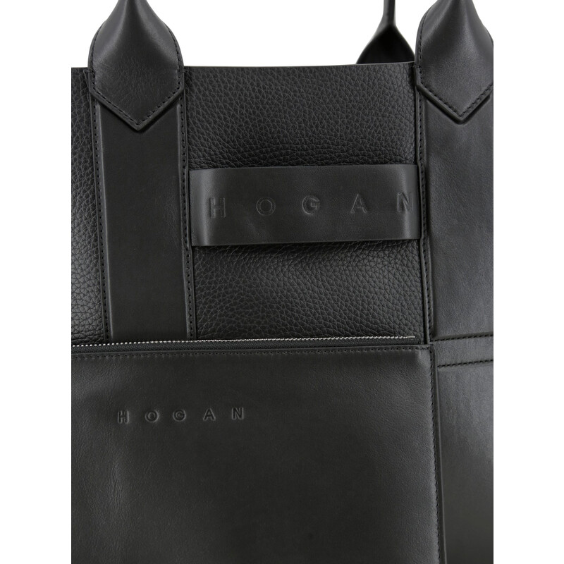Hogan Script Medium Shopping Bag KBW01OA0300UH9_B999 - Handbags - Jomashop