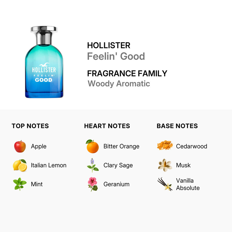 Hollister Men's Feelin' Good EDT 1.7 oz Fragrances 085715267665