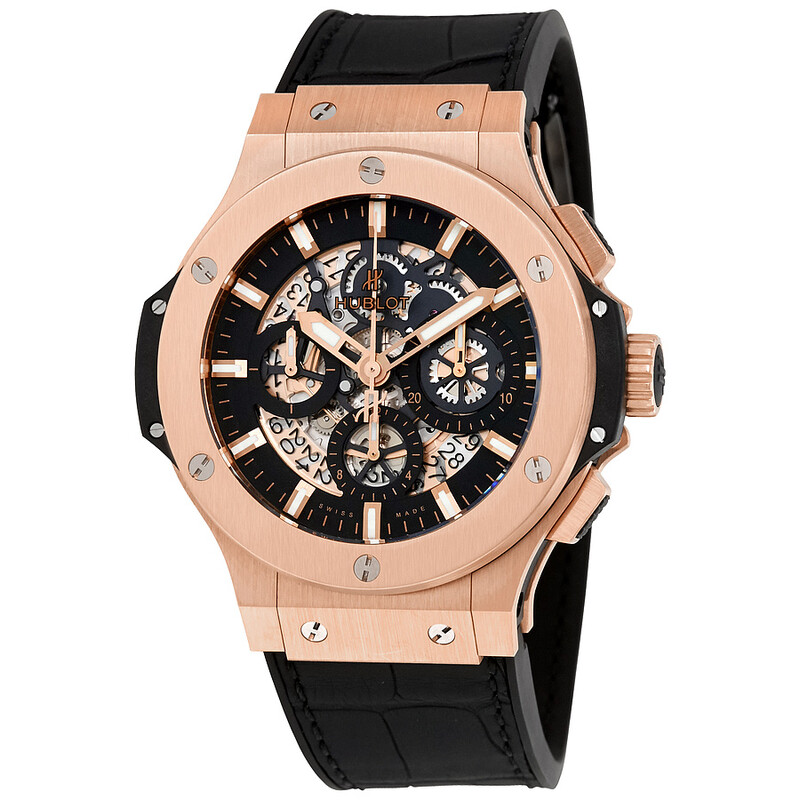 Hublot Big Bang Aero Bang Gold 44mm Black Rubber Men's Watch 311